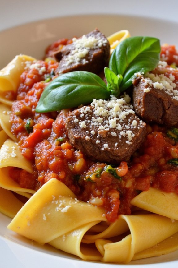 lamb pasta in tomato sauce
