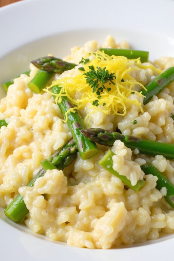 lemon asparagus vegan risotto