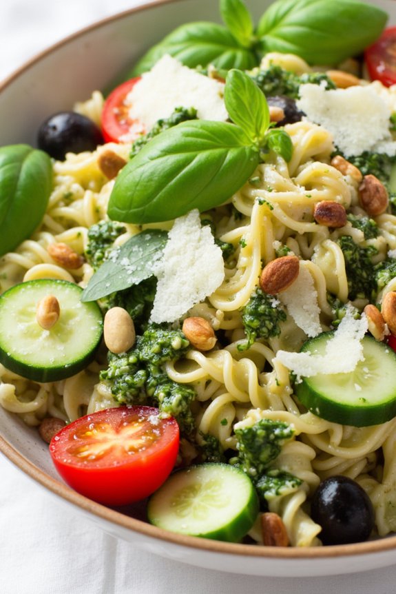 lemon basil pesto pasta salad