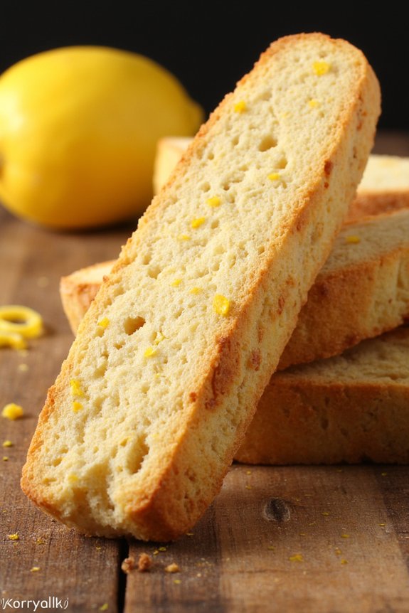 lemon flavored twice baked cookies
