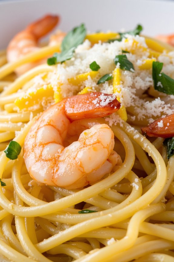 lemon garlic shrimp spaghetti