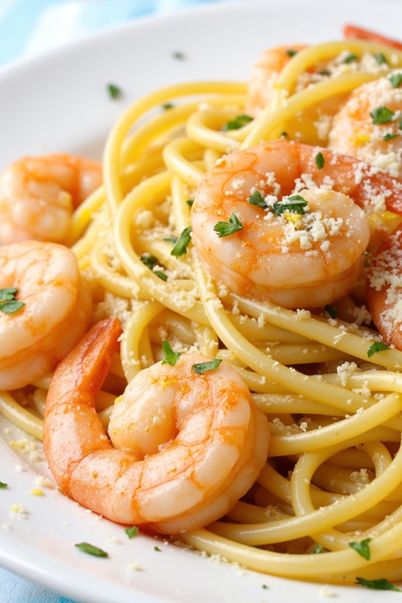 lemon garlic shrimp spaghetti