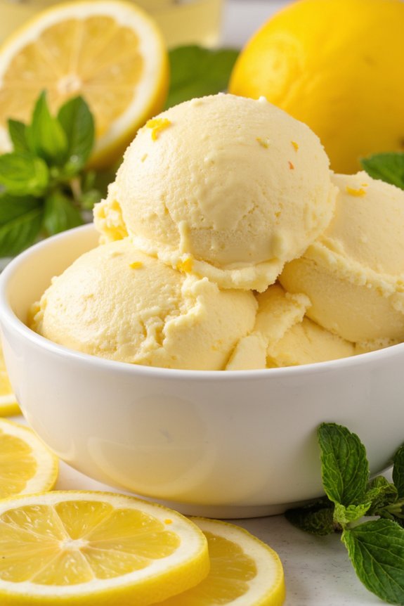 lemon gelato with zest