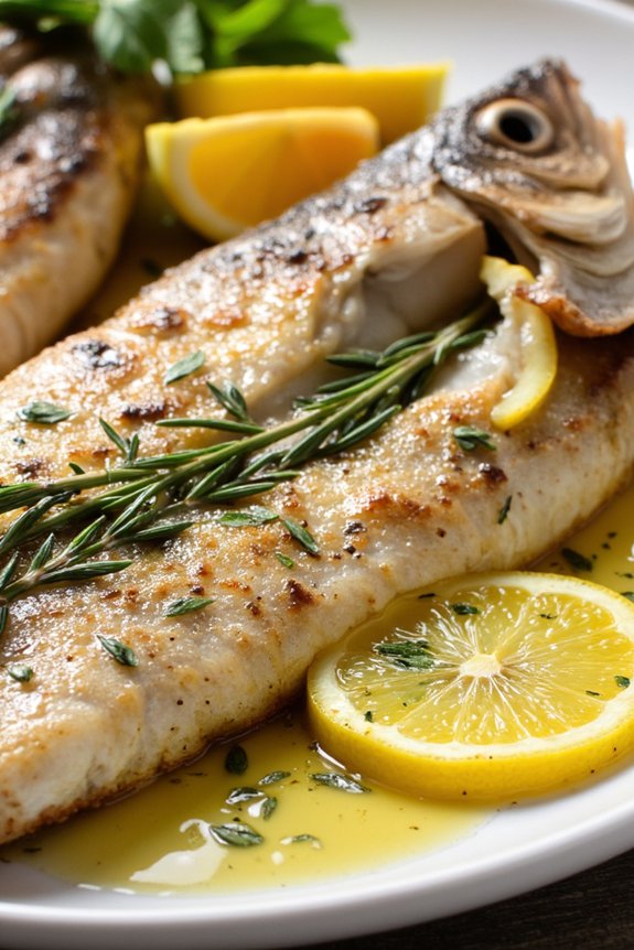 lemon herb grilled branzino