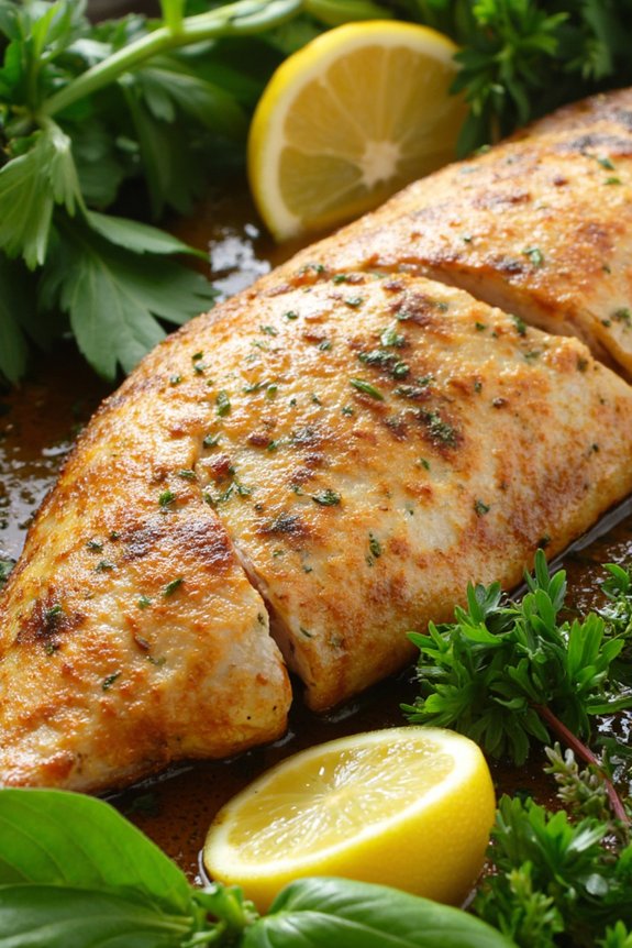 lemon herb roasted sea bass