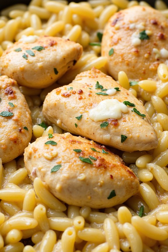 lemon infused orzo chicken dish