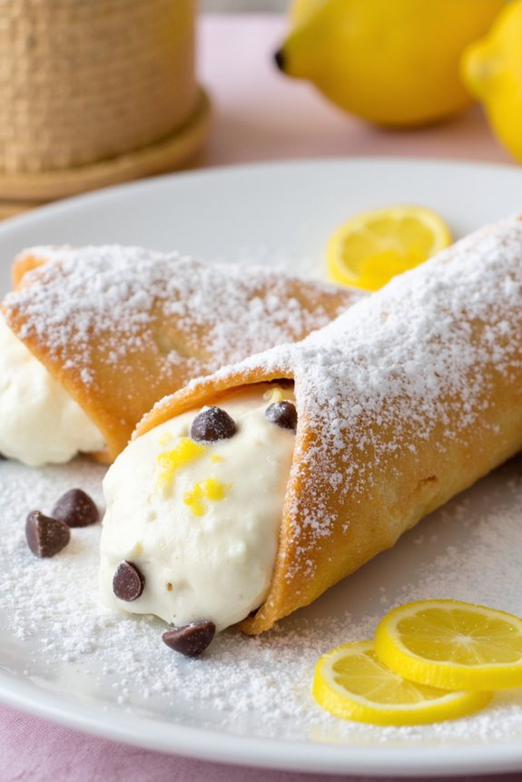 lemon infused ricotta cannoli delight