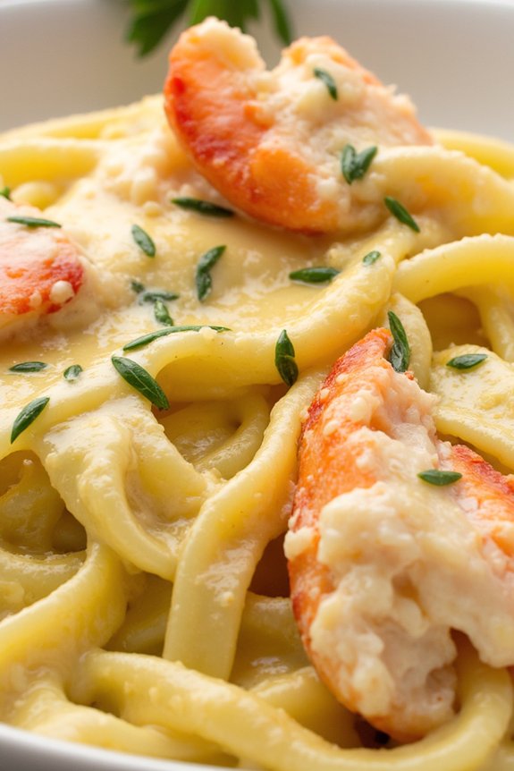 lobster alfredo with tarragon