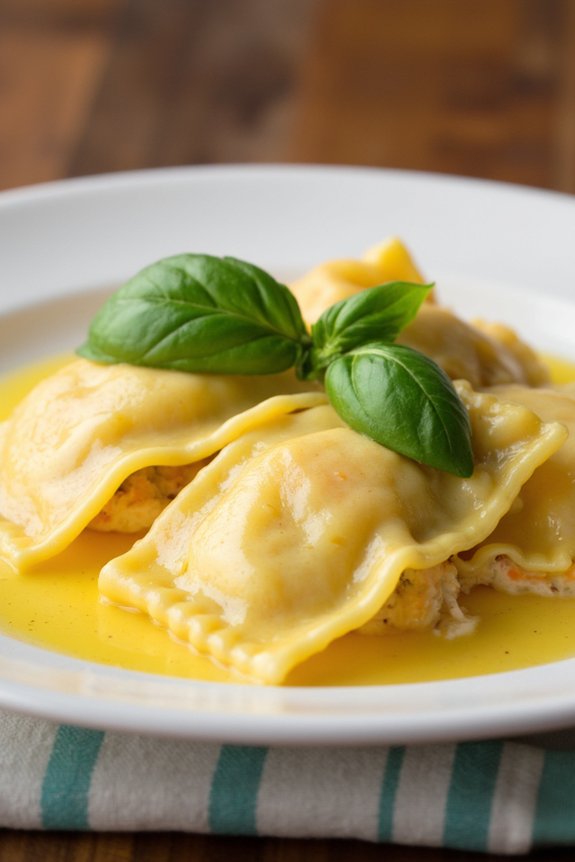 lobster ravioli with lemon sauce