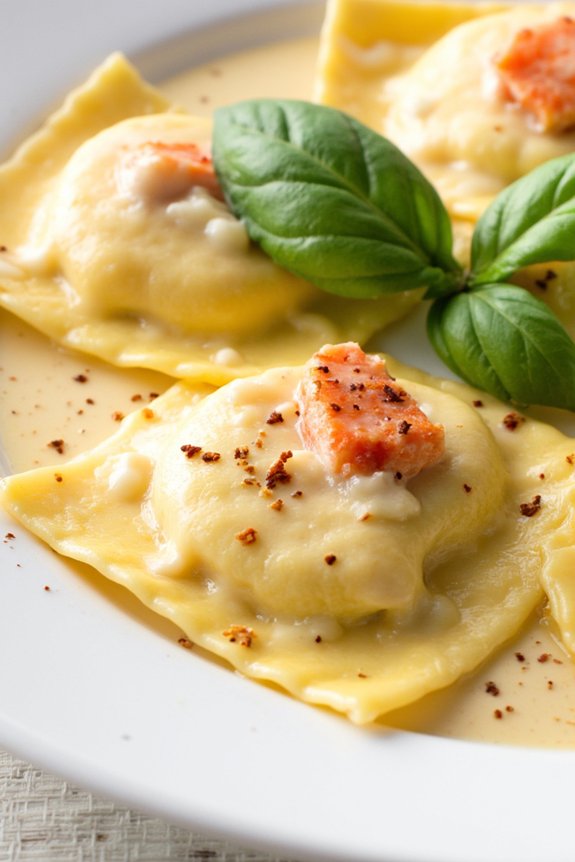 lobster ravioli with vodka sauce