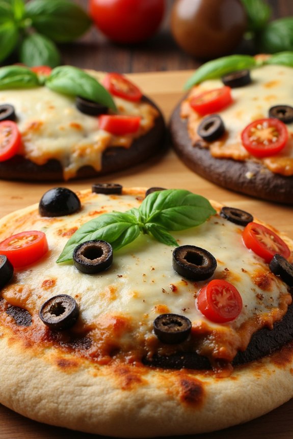 low carb mushroom pizzas