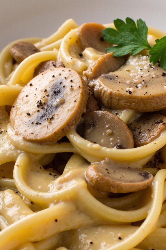luxurious creamy mushroom pasta
