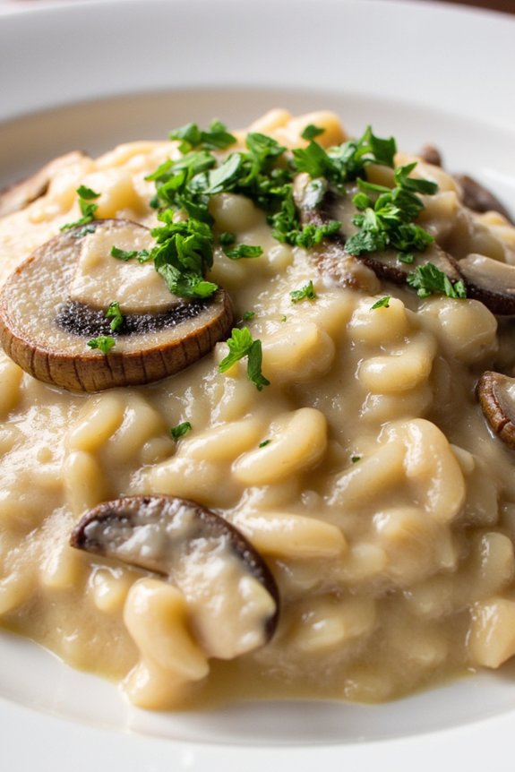 luxurious creamy mushroom risotto
