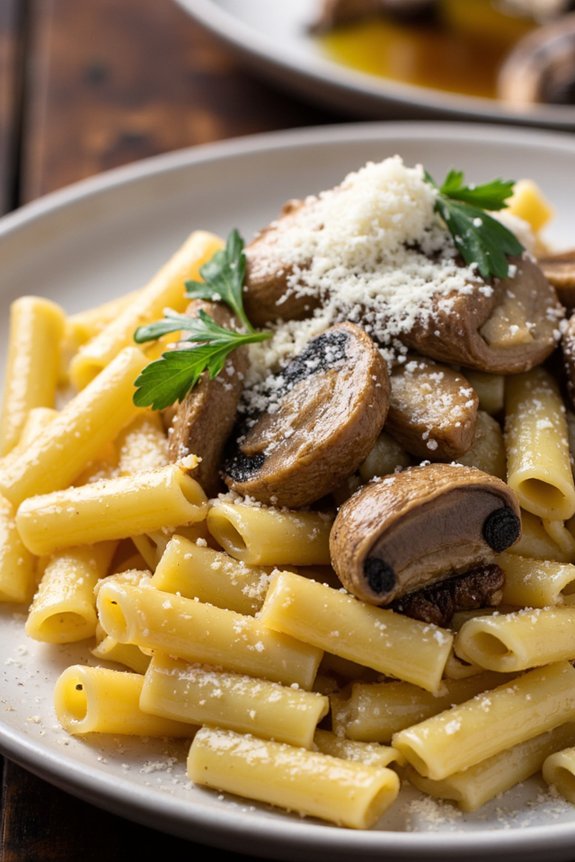 luxurious mushroom truffle rigatoni
