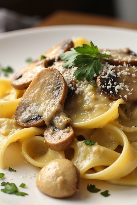 luxurious mushroom truffle tagliatelle
