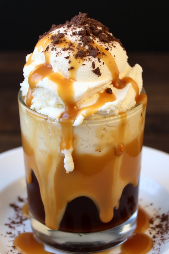 luxurious salted caramel affogato