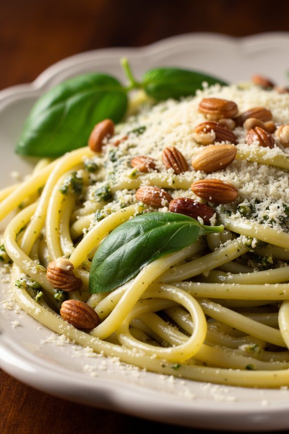 luxurious truffle pesto linguine