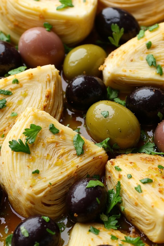 marinated artichokes and olives