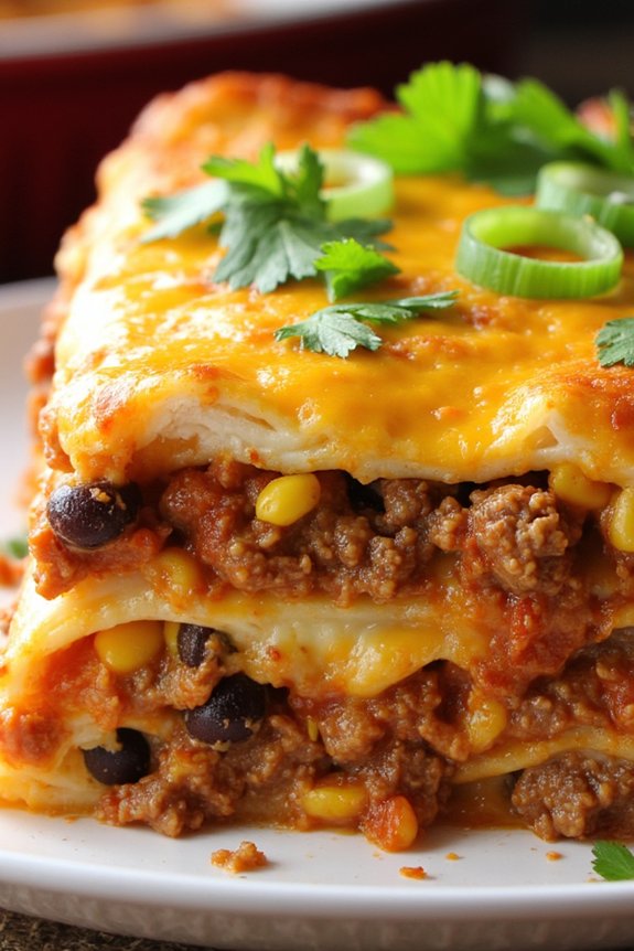 mexican lasagna with cheese