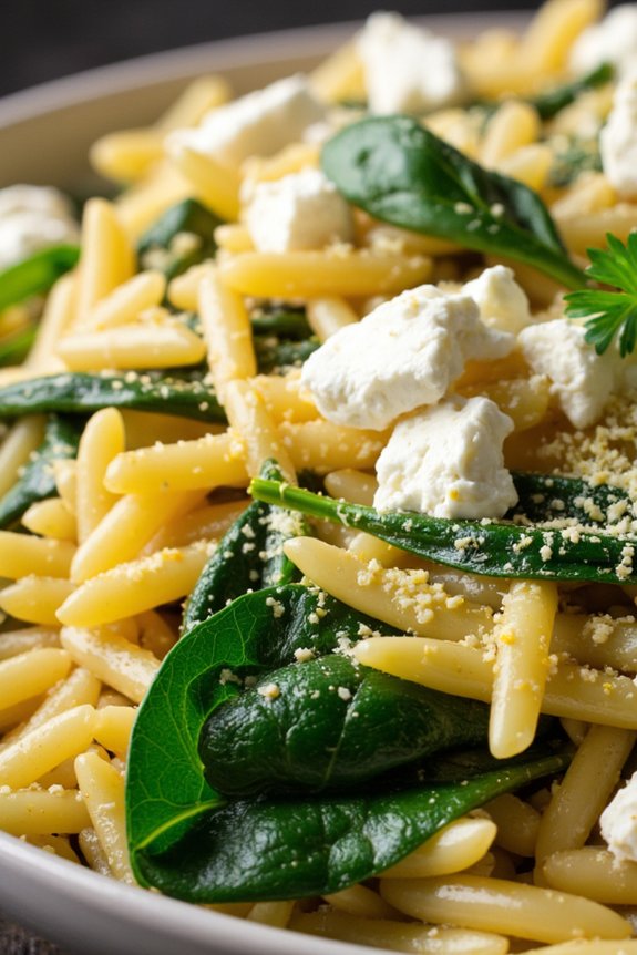 orzo spinach feta mediterranean