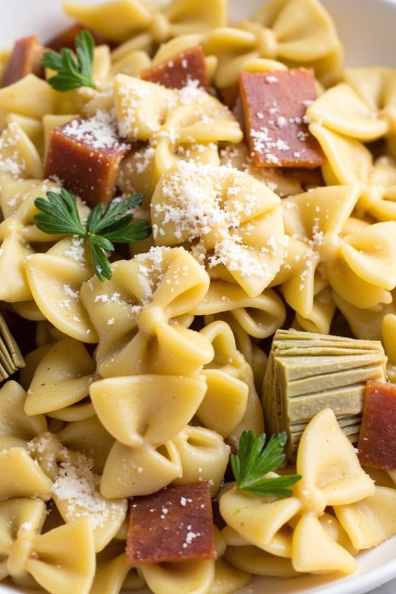 pancetta artichoke farfalle recipe