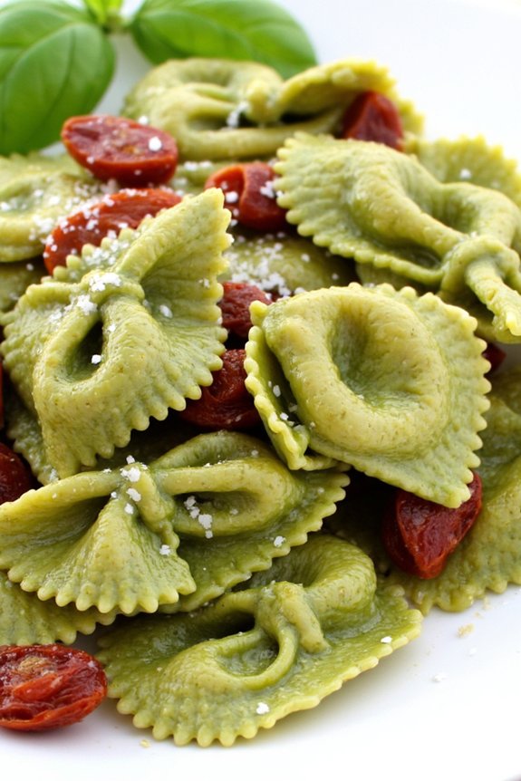 pasta with vibrant pesto