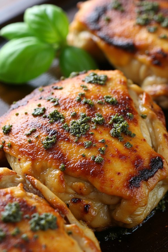 pesto marinated chicken thighs