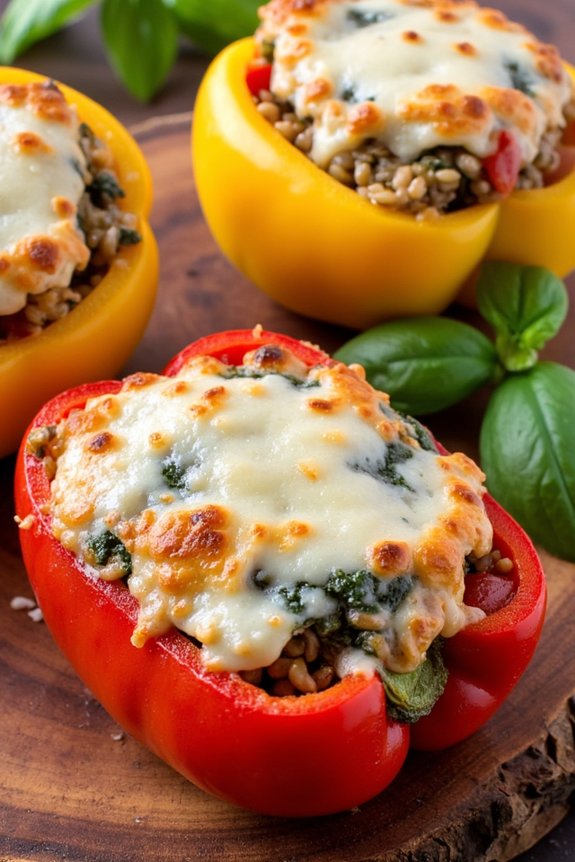 pesto tomato basil stuffed peppers