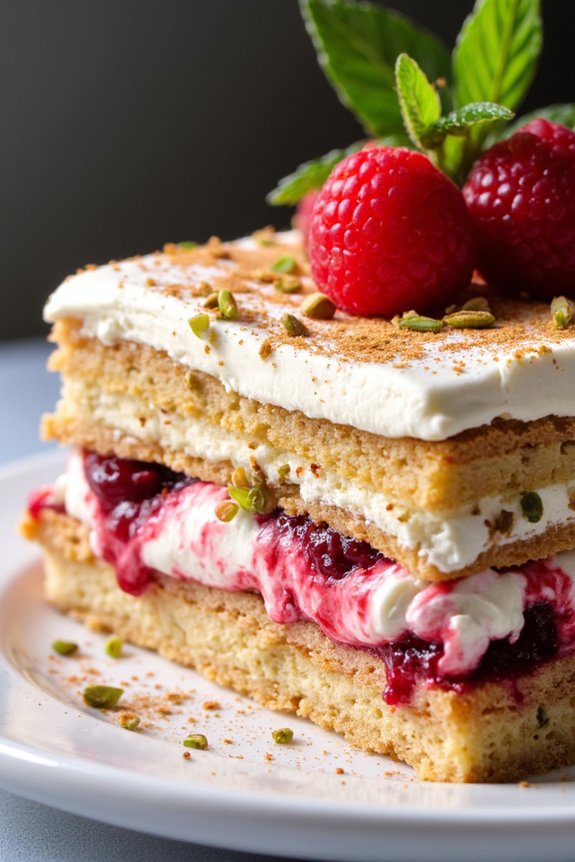 pistachio raspberry layered delight