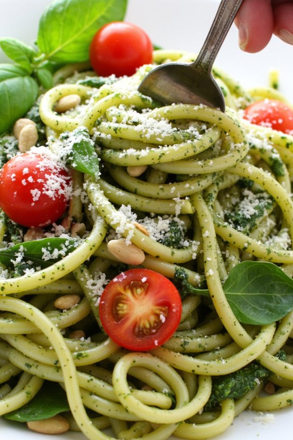 quick and delicious pesto pasta