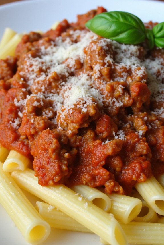 rich and savory bolognese sauce