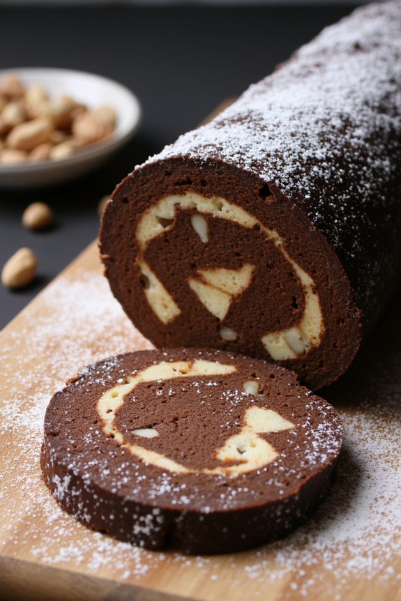 rich chocolate dessert log