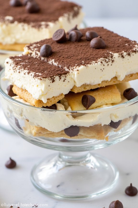 ricotta chocolate chip tiramisu