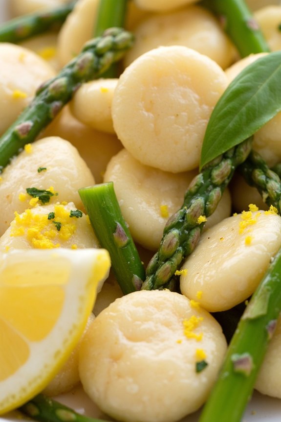 ricotta gnocchi with asparagus