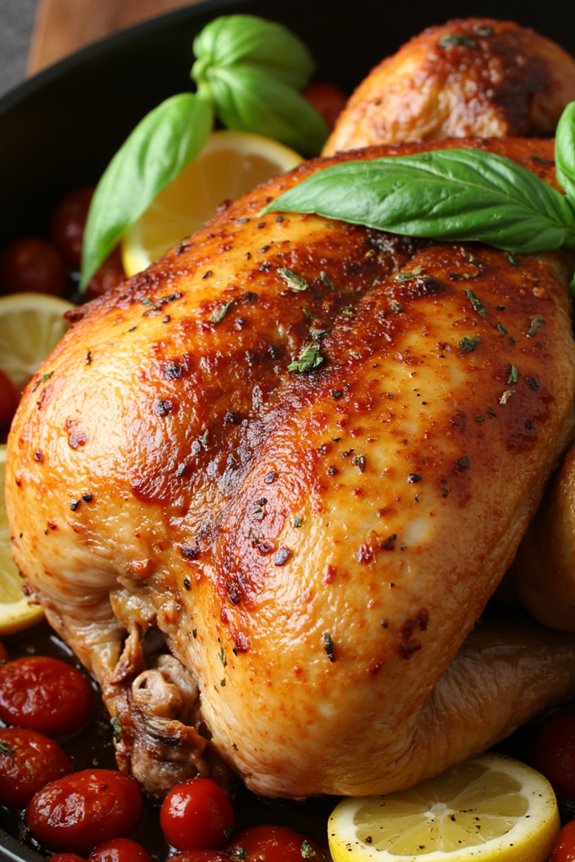 roasted chicken with tomatoes