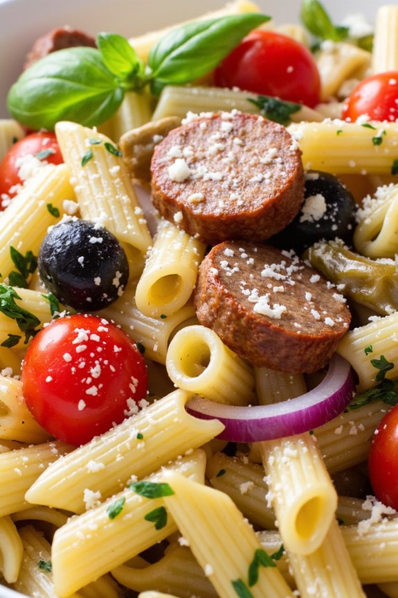 sausage artichoke pasta salad