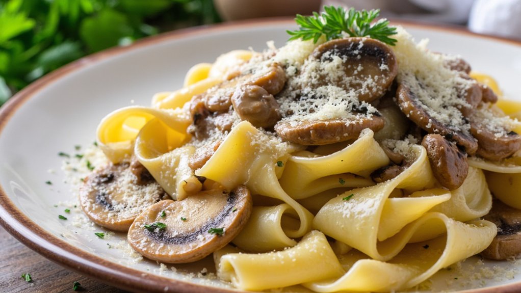 savory italian mushroom pasta