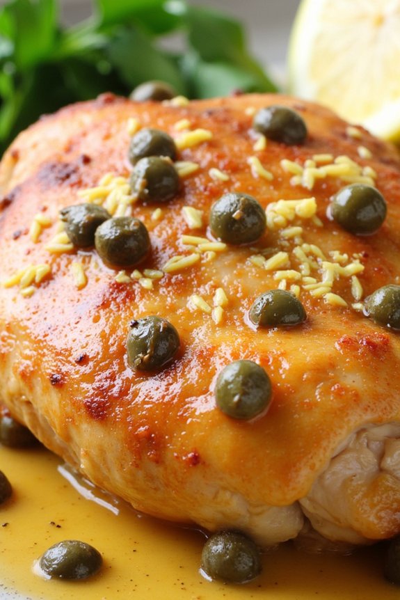 savory lemon caper chicken dish