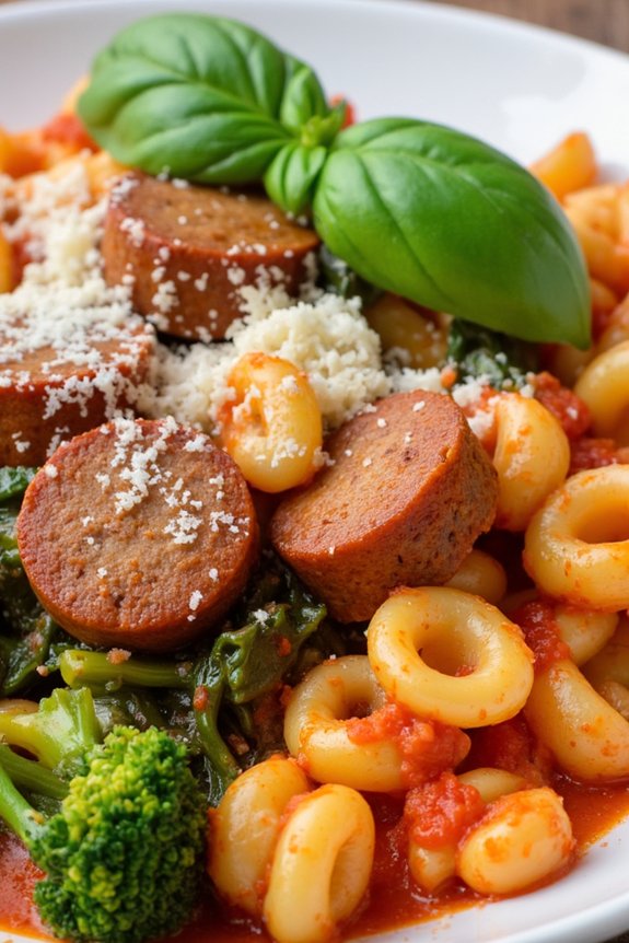 savory pasta with sausage