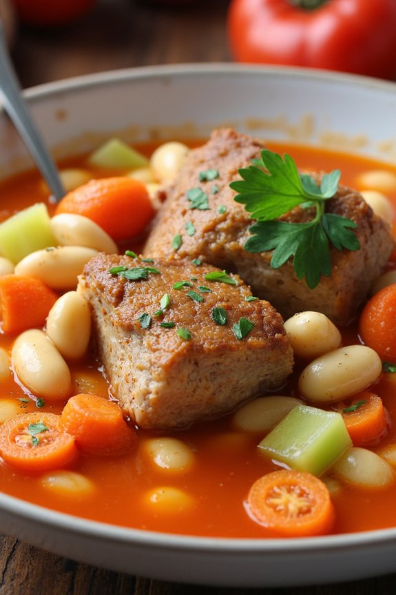 savory pork and beans stew