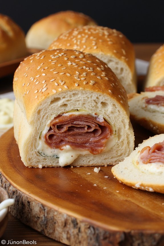savory prosciutto stuffed bread
