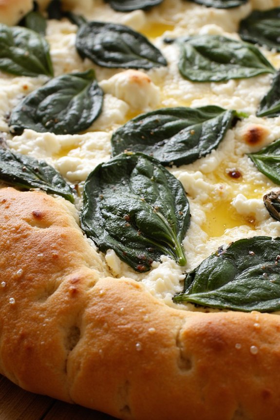 savory spinach ricotta focaccia