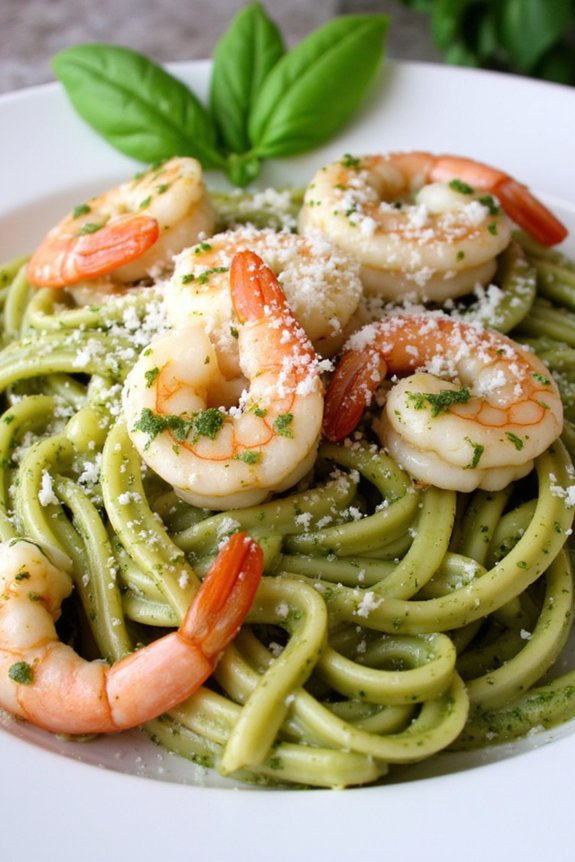 shrimp and pesto linguine recipe