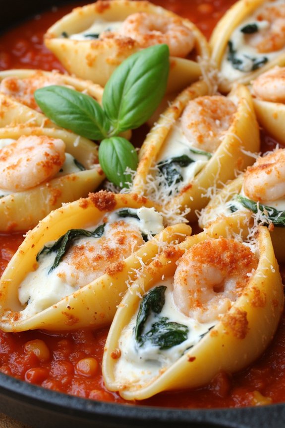 shrimp and spinach stuffed shells