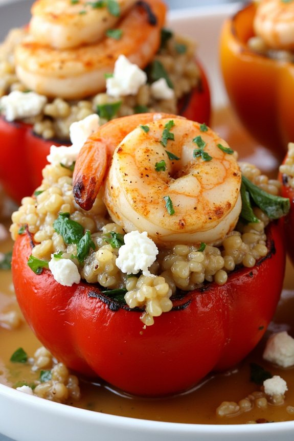 shrimp filled herb stuffed peppers