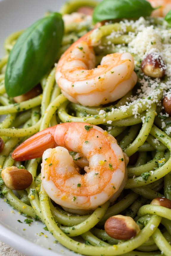 shrimp pesto pasta delight