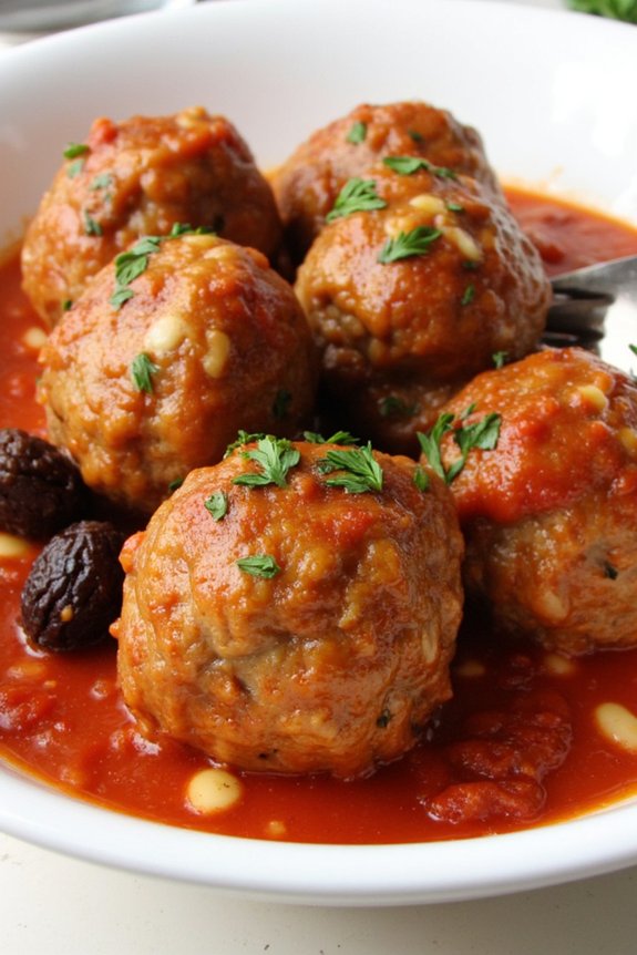 sicilian meatballs with pine nuts