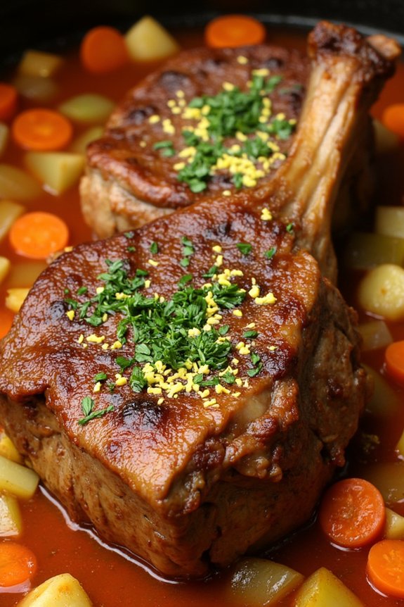 slow cooked veal shanks dish