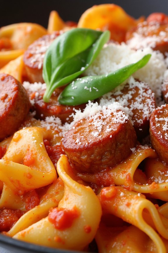 spicy italian sausage pasta