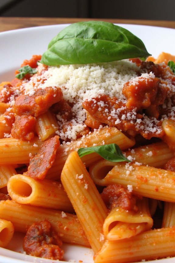spicy pancetta tomato pasta